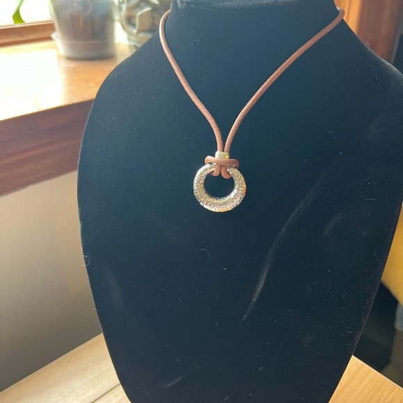 Lauren Ralph Lauren Jewelry - Ralph Lauren Toggle Necklace - Silver & Leather